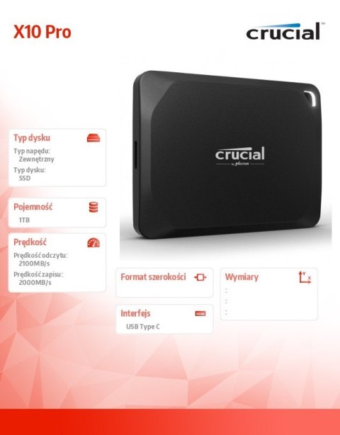 Dysk SSD X10 Pro 1TB USB-C 3.2 Gen2 2x2 Dysk SSD X10 Pro 1TB USB-C 3.2 Gen2 2x2