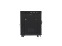 Szafa instalacyjna rack stojąca 19 15U 600x800 czarna, drzwi szklane lcd (flat pack)