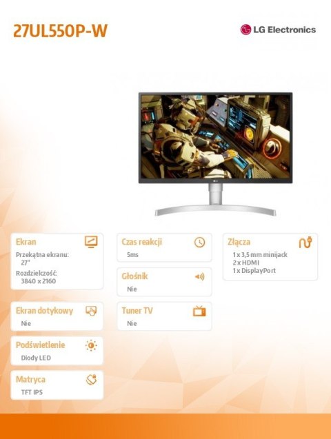 Monitor 27UL550P-W 27 cali IPS HDR Radeon FreeSync 4K Monitor 27UL550P-W 27 cali IPS HDR Radeon FreeSync 4K