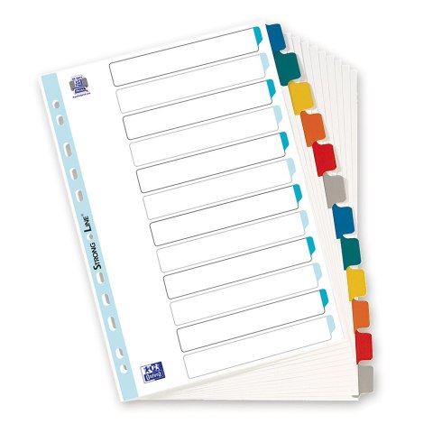 Przekładki kartonowe A4 MYLAR 1-12 kolor 100204953 OXFORD Przekładki kartonowe A4 MYLAR 1-12 kolor 100204953 OXFORD