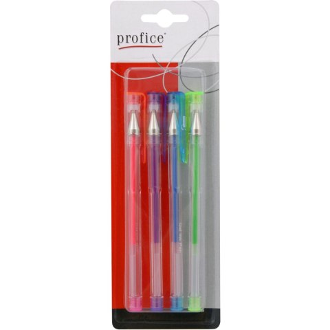 Długopisy żelowe BASIC - FLUORESCENCYJNE 4 kolory blister KPLGA1030 PROFICE Długopisy żelowe BASIC - FLUORESCENCYJNE 4 kolory blister KPLGA1030 PROFICE