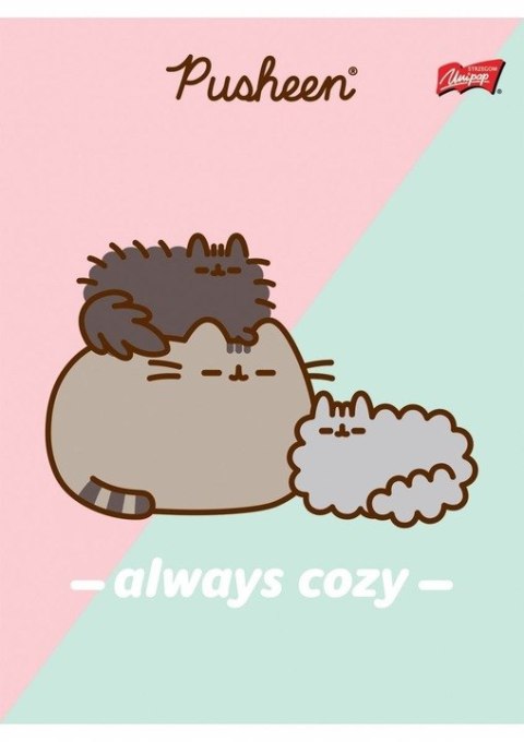 Zeszyt szkolny A5 32 kartki w kratkę laminowany PUSHEEN ST.MAJEWSKI