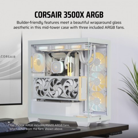 Obudowa 3500X ICUE LINK RGB TG Mid-Tower biała Obudowa 3500X ICUE LINK RGB TG Mid-Tower biała