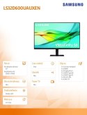 Monitor 32 cale ViewFinity S60UD IPS 2560x1440 WQHD 16:9 1xHDMI 2xDP 1xUSB-C 90W 3xUSB-A 5ms PinP/PbyP 100Hz HAS+PIV płaski 3YOn
