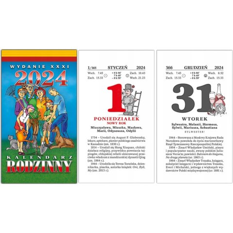 Kalendarz RODZINNY Z1 zdzierak 76x135mm 2025 TELEGRAPH Kalendarz RODZINNY Z1 zdzierak 76x135mm 2025 TELEGRAPH