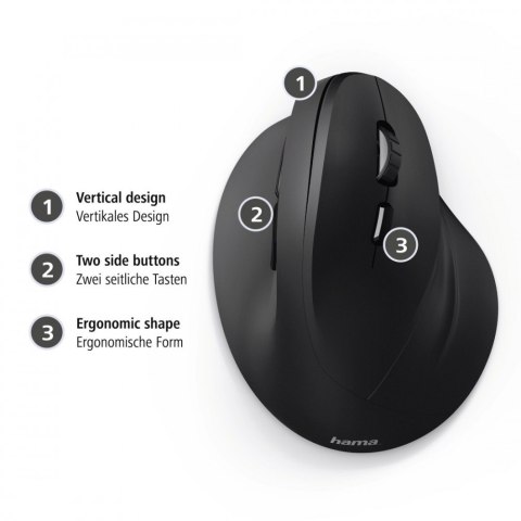 Mysz bezprzewodowa ergonomiczna EMW-500 Czarna Mysz bezprzewodowa ergonomiczna EMW-500 Czarna
