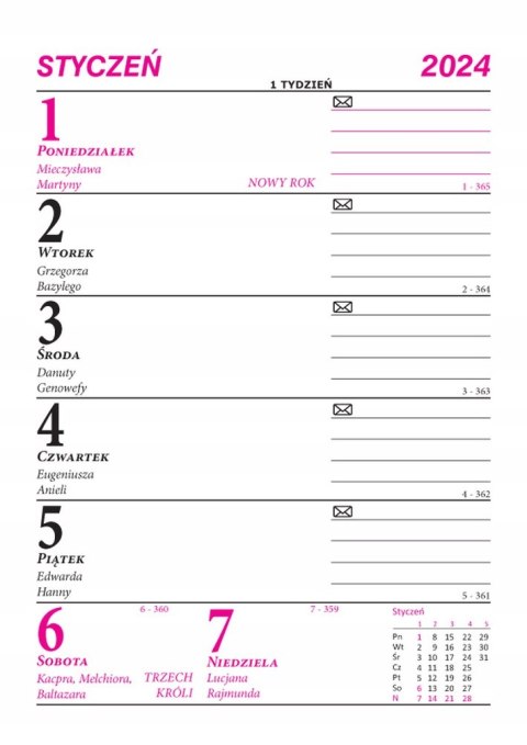 Kalendarz biurowy pionowy MERKURIER B1 BESKIDY Kalendarz biurowy pionowy MERKURIER B1 BESKIDY