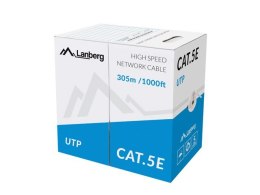 Kabel LAN UTP 100Mb/s 305m drut cca szary