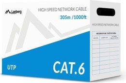 Kabel LAN UTP 1Gb/s 305m drut cca szary