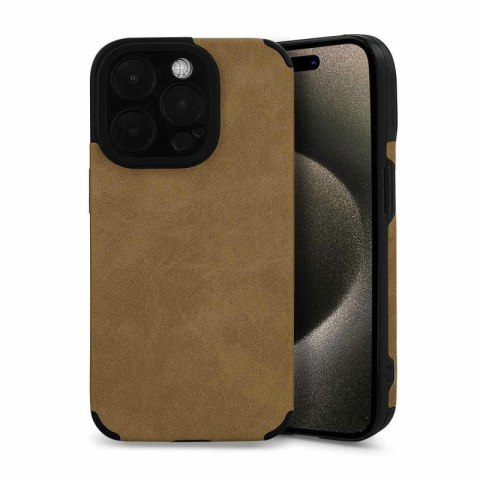 Etui SUEDE do Apple iPhone 15 PRO kawowy Etui SUEDE do Apple iPhone 15 PRO kawowy
