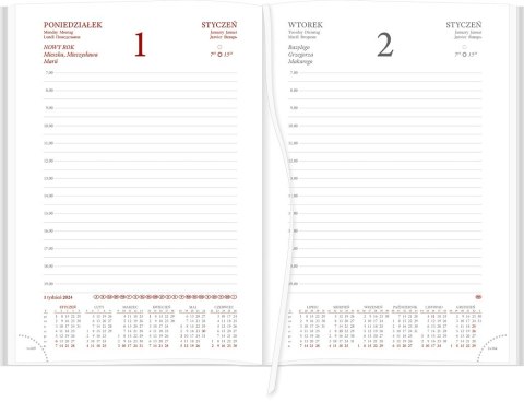 Kalendarz A5 VIVELLA dzienny, czerwony, papier biały 216A5DB Wokół nas Kalendarz A5 VIVELLA dzienny, czerwony, papier biały 216A5DB Wokół nas