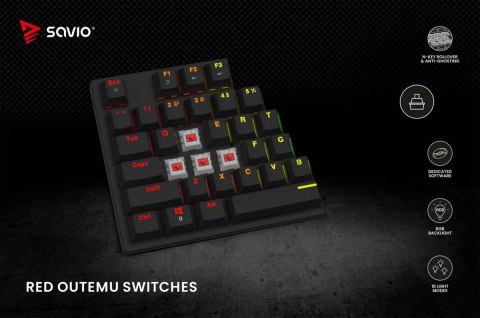 Klawiatura mechaniczna RGB Tempest X2 Outemu Red Klawiatura mechaniczna RGB Tempest X2 Outemu Red