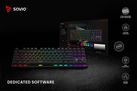 Klawiatura mechaniczna RGB Tempest X2 Outemu Red Klawiatura mechaniczna RGB Tempest X2 Outemu Red