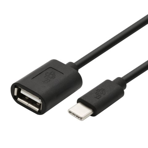 Kabel OTG USB AF - USB C 15cm czarny Kabel OTG USB AF - USB C 15cm czarny