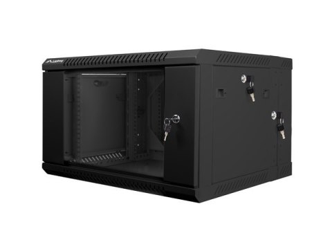 Szafa instalacyjna wisząca dwusekcyjna 19'' 6U 600X600mm czarna Szafa instalacyjna wisząca dwusekcyjna 19'' 6U 600X600mm czarna