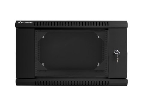 Szafa instalacyjna wisząca dwusekcyjna 19'' 6U 600X600mm czarna Szafa instalacyjna wisząca dwusekcyjna 19'' 6U 600X600mm czarna