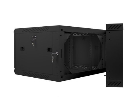 Szafa instalacyjna wisząca dwusekcyjna 19'' 6U 600X600mm czarna Szafa instalacyjna wisząca dwusekcyjna 19'' 6U 600X600mm czarna