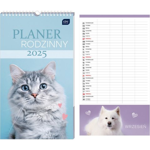 Kalendarz planer rodzinny 2025 25x43 Zwierzaki INTERDRUK Kalendarz planer rodzinny 2025 25x43 Zwierzaki INTERDRUK