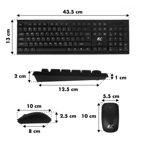 Bezprzewodowa mysz i klawiatura NanoRS RS580 Bezprzewodowa mysz i klawiatura NanoRS RS580