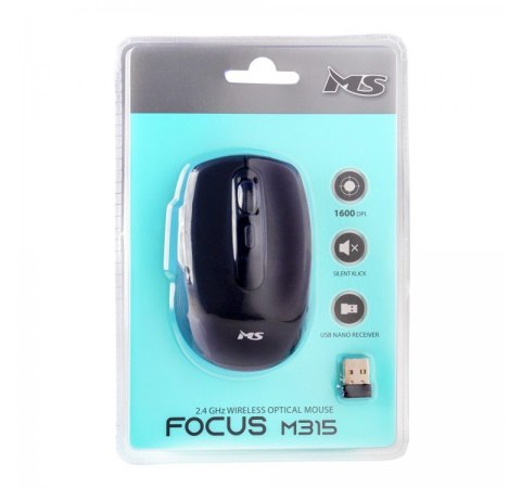 Mysz bezprzewodowa silent click Focus M315 1600 DPI czarna Mysz bezprzewodowa silent click Focus M315 1600 DPI czarna
