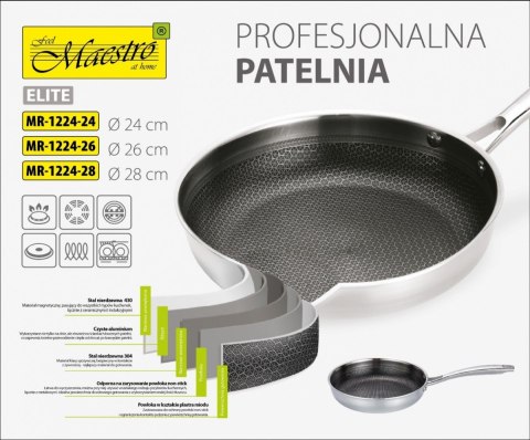 Profesjonalna patelnia 24 cm MR-1224-24 Profesjonalna patelnia 24 cm MR-1224-24