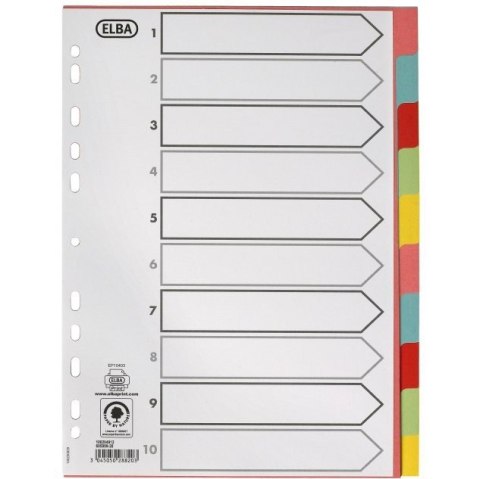 Przekładki do segregatora kartonowe A4 10 sztuk kolorowe 100204912 OXFORD