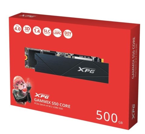 Dysk SSD XPG GAMMIX S50 CORE 500G PCIe 4x4 3.5/2.2 M2 Dysk SSD XPG GAMMIX S50 CORE 500G PCIe 4x4 3.5/2.2 M2