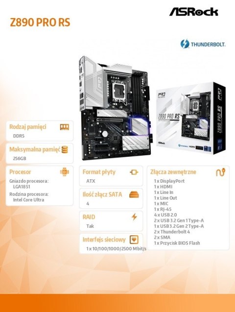 Płyta główna Z890 PRO RS ATX Płyta główna Z890 PRO RS ATX