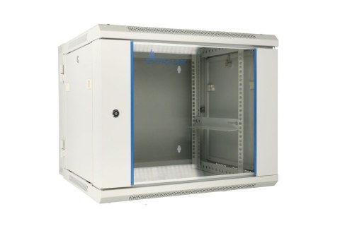 Szafka wisząca rack 12U 600x600 szara dwusekcyjna