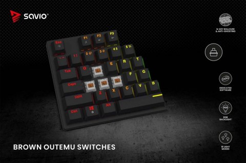 Klawiatura mechaniczna RGB Tempest X2 Outemu Brown Klawiatura mechaniczna RGB Tempest X2 Outemu Brown