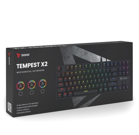 Klawiatura mechaniczna RGB Tempest X2 Outemu Red Klawiatura mechaniczna RGB Tempest X2 Outemu Red