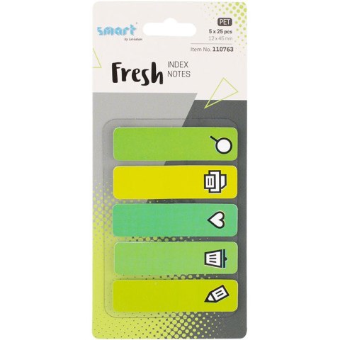 Zakładki indeksujące Smart pet fresh 12x45mm 5x25szt OFFICE 110763 Zakładki indeksujące Smart pet fresh 12x45mm 5x25szt OFFICE 110763