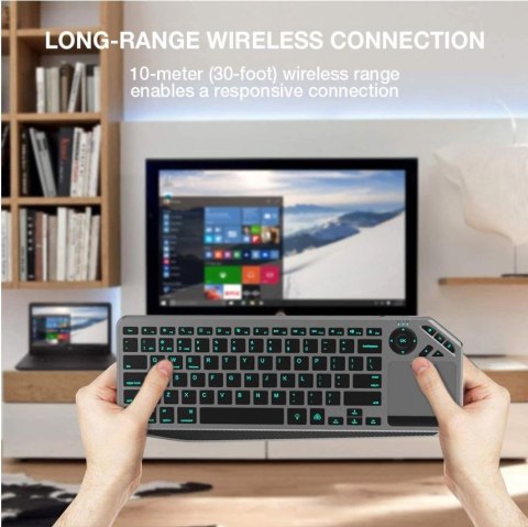 Klawiatura bezprzewodowa BT/RF 2.4GHz touchpad LED Klawiatura bezprzewodowa BT/RF 2.4GHz touchpad LED