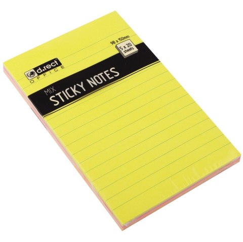 Bloczek samoprzylepny 98x105mm w linie 100k neon 110520 D.RECT Bloczek samoprzylepny 98x105mm w linie 100k neon 110520 D.RECT