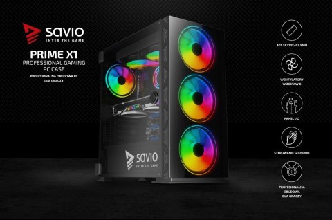 Obudowa komputerowa, ARGB, Glass, Prime X1 Obudowa komputerowa, ARGB, Glass, Prime X1