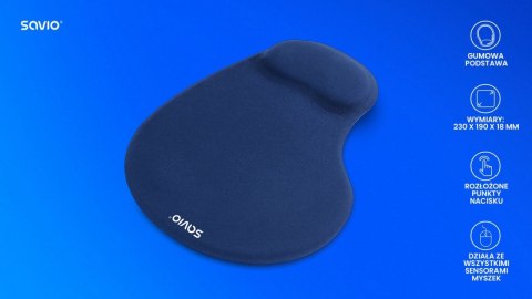 Podkładka żelowa pod mysz ciemnoniebieska, MP-01NB Podkładka żelowa pod mysz ciemnoniebieska, MP-01NB