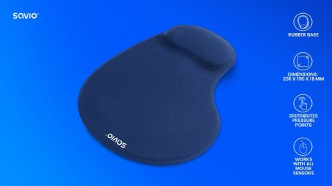Podkładka żelowa pod mysz ciemnoniebieska, MP-01NB Podkładka żelowa pod mysz ciemnoniebieska, MP-01NB