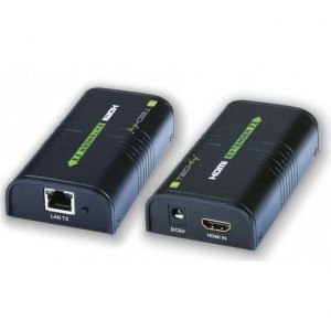 Extender/splitter HDMI po skrętce Cat.5e/6/6a/7 do 120m, over IP, czarny