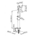 Uchwyt biurkowy LCD/LED 13-30cali pionowy, 15kg, regulowana wysokość