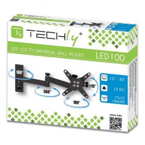 Uchwyt ścienny LCD/LED 13-30 cali podwójne ramię, czarny Uchwyt ścienny LCD/LED 13-30 cali podwójne ramię, czarny