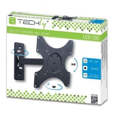 Uchwyt ścienny LCD/LED 19-37cali czarny, 25kg Uchwyt ścienny LCD/LED 19-37cali czarny, 25kg