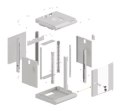 Szafa instalacyjna rack wisząca 10 cali 4U 300x300 szara