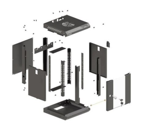 Szafa instalacyjna rack wisząca 10 cali 6U 300x300 czarna Szafa instalacyjna rack wisząca 10 cali 6U 300x300 czarna