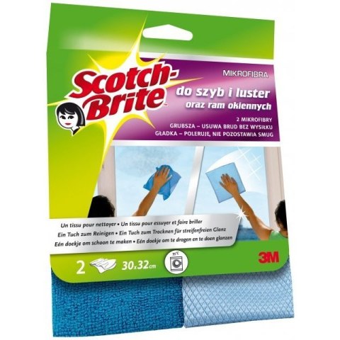 Ścierka z mikrofibry do szyb i luster SCOTCH-BRITE (2sztuki) ciemno/jasnoniebieska 009344274 Ścierka z mikrofibry do szyb i luster SCOTCH-BRITE (2sztuki) ciemno/jasnoniebieska 009344274