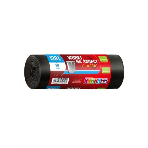 Worki na śmieci 120L LDPE CLASSIC czarne (10szt) FOLCOM Worki na śmieci 120L LDPE CLASSIC czarne (10szt) FOLCOM
