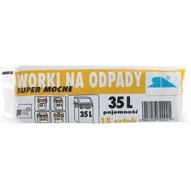 Worki na śmieci 35L LDPE czarne (15szt) 50cm/60cm