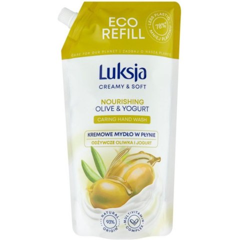 Mydło w płynie LUKSJA uzupełnienie 900ml OLIWKA I JOGURT Mydło w płynie LUKSJA uzupełnienie 900ml OLIWKA I JOGURT
