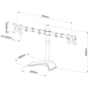 Uchyt L-21N do 2 monitorów LED/LCD 13-27 cali