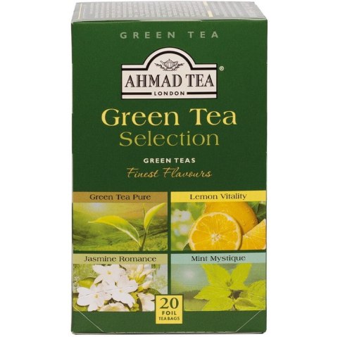 Herbata AHMAD Green Tea Selection zielona (20 torebek) (PURE, LEMON, JASMINE, MINT MISTIQUE) Herbata AHMAD Green Tea Selection zielona (20 torebek) (PURE, LEMON, JASMINE, MINT MISTIQUE)