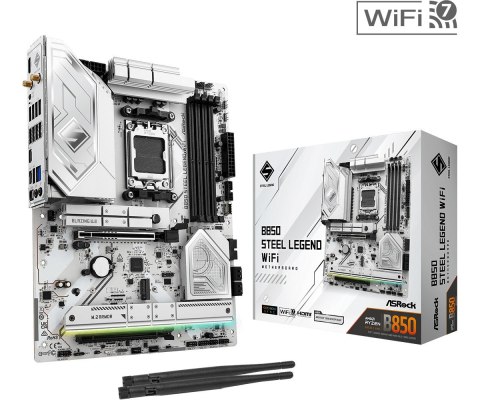Płyta główna B850 Steel Legend WiFi AM5 4DDR5 ATX Płyta główna B850 Steel Legend WiFi AM5 4DDR5 ATX